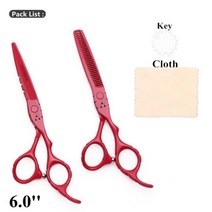 헤어 가위 5.5 6.0 전문 미용 440C 숱이 이발사 세트 커팅 미용사 1010 #, 1010 Hong Dui 6.0, 1010 Hong Dui 6.0