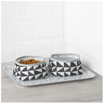 이케아 LURVIG 그릇 화이트 블랙 16cm 204.648.81