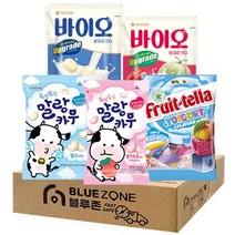 블루존 달콤말랑 인기젤리 (바이오생우유캔디99g+바이오생과즙캔디99g+후르트텔라100g+말랑카우 우유79g+말랑카우 딸기79g), 1세트, 99g