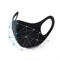 3D입체 연예인 패션마스크 빨아쓰는 블랙 간지마스크, 블랙 단색