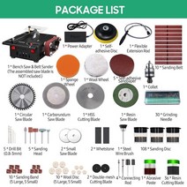 호환 테이블쏘 부품 300w 미니 벤치 톱 및 벨트 샌더 가변 속도 원형 테이블 톱 30mm 절단 깊이 diy 벤치 탑 샌딩 머신, 고급형, 우리를