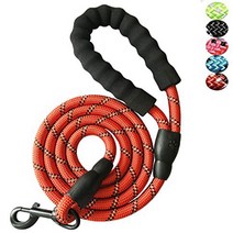 YSNJXL 5 FT Strong Dog Leash for Medium Large Dogs Heavy Duty Rope with Reflective Threads Padded Ha, 1, Red