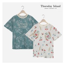 [백화점매장 정품출고] 써스데이아일랜드 블라우스 [Thursday Island] 여성 레터링 포인트 (T214MBL255W)