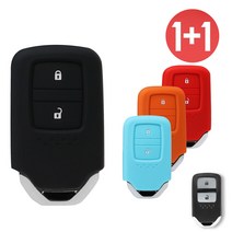 바이어블 1+1 혼다 어코드 하이브리드 CRV 시빅 HRV 스마트 키 실리콘 케이스, 블랙+레드