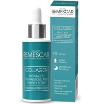 50대영양크림 레티놀 주름 나이트 수분크림 Remescar 콜라겐 페이스 세럼 30 ml 하이드롤라이즈드 히알루론산 마이크로바이옴 기술 모든 타입에, 단일수량