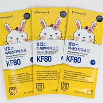 웰킵스 미세먼지 마스크 KF80 소형, 3개