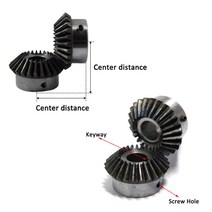 베벨기어 톱니바퀴 모터 스프라켓 기어 가공 직각 베벨 1.25M 모듈 20 톱니 내부 구멍 8mm 10mm 90 도 메쉬 앵글 스틸 나사 M5 키웨이 없음 1 개, [01] 20 치아, [02] 10mm