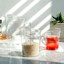 cocooning 국산 가볍고 튼튼한 가정용 베이킹 PC 계량컵, 1000ml, 컬러눈금