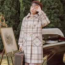 C.ONLIE SHOP가을겨울 여성 체크 카라 모직 롱코트 떡볶이코트 트위드자켓 청자켓 크롭자켓