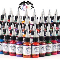 타투 문신 용품 재료 색소 타투잉크 타이탄잉크 0.5oz/1oz 33종 TITAN COLOR INK, 뉴스카이블루, 1개, 1oz(30ml)