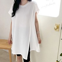 (스카이코코) 사선옆트임 포인트티