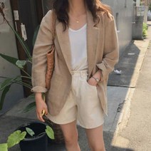 여성 간절기 패션 린넨 여름 자켓 외투 아우터 _ 23145EA