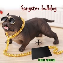 리젠스 차량용 대쉬보드 장식품 인테리어 피규어 강아지 차량 불독 미끄럼방지 패드, 블랙
