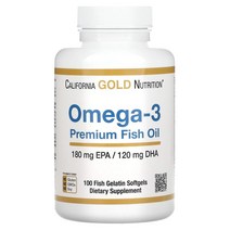 CaliforniaGoldNutrition 오메가3 180EPA 120 DHA 100정, 100개