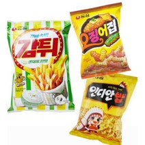 (간식/봉지과자) 농심감튀 겉바속바 +인디어밥 +오징어집 (농심과자3종/바삭함/감자튀김/고소한 버터구이맛 오징어스낵/우유에 넣어 먹으면 더맛있는), 상세설명