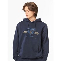 이랜드 [아키클래식]언택트 테니스 클럽 자수 루즈 핏 후드 티셔츠(다크네이브)_논현점