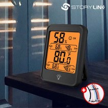 샤오미 온습도계 온도계 습도계 스토리링크 미니 온도습도계 신생아 디지털 실내 스마트 건전지포함+마스크스트랩, 스토리링크 트윈쿨라이트 온습도계(블랙)+마스크스트랩