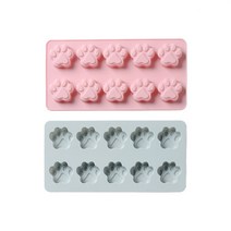 두빵펫 강아지 간식 만들기 틀 모양틀 재료 키트 발바닥 실리콘 몰드 우유껌, 핑크