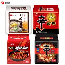 농심 사리곰탕 5개 + 신라면 5개 + 사천 짜파게티 4개 + 신라면블랙 두부김치 4개 봉지라면 (멀티팩 묶음) 증정품 행사, 18봉