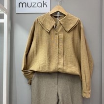 무자크 히든 버튼 이중카라 블라우스 L9BL01