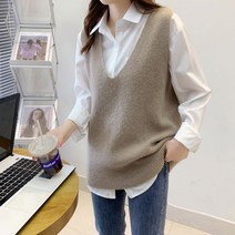 브이넥니트조끼KNVE02 큰옷가게쿠쿠디몰 빅사이즈조끼 코코에보니