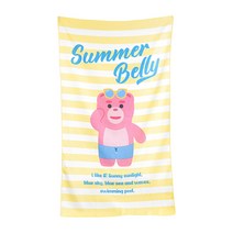 [벨리곰 콜라보] 옐로우 스트라이프 벨리 비치 썸머 타올+PVC백