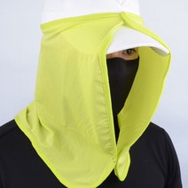 지원군몰 국산 쿨링 얼굴 햇빛가리개 모자 부착형 자외선차단 페이스 선가드, 연두