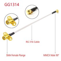 유니파잉1PC MMCX to SMA/RPSMA 암 플랜지 패널 마운트 RG316 Pigtail FPV 안테나 연장 코드 TBS Unify Pan, 03 MMCX M90 to SMA  F_06 30CM