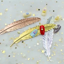 금속 책갈피 북마크 깃털 메탈 페이지 고정 북클립, 로즈골드YS001977