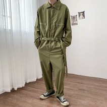 레트로 커플점프수트 스트릿 츠나기 오버올 공용 포켓점프슈트