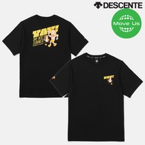 데상트 원제로원 YAY 레터링 반팔티 SN223ETS52 BLK