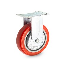5인치 경량 바퀴 우레탄 바퀴 캐스터 고정형 적색, 5인치 경량 우레탄 적색 고정형
