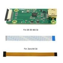 Lusya 표준 HDMI 호환 CSI-2 어댑터 보드 입력 최대 1080p25fp 라즈베리 파이 4B 3B + 제로 W, Green With 2 Cables