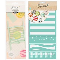 Sweet Sugarbelle 쿠키 스텐실 및 스텐실 스냅 홀더 프레임 - 장식 및 베이킹을 위한 패턴 (8장)