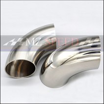 자동차부품 51mm 60mm OD 위생 버트 용접 90 도 엘보 벤드 파이프 304 스테인레스 스틸 자동차 배기 머플러, 10 38mm, 10 38mm