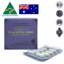 호주 씨앤씨뉴트리션 고함량 양태반 150000mg 100 식물성 캡슐 100% 플라센타 분말 가루 함유, 단품