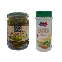 할라피뇨 슬라이스 540g 고추 절임+치즈가루227g 멕시코 고추, 단일세트