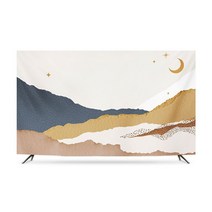 명화 티비 TV 덮개 가리개 인치 종류별 무지개 럭셔리 거실 모니터 먼지 커버 42 55 65 75 액자 풍경 HA11, 40인치 하오웨