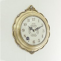 꾸미아트 루라나 무소음 인테리어 엔틱 벽시계, 골드