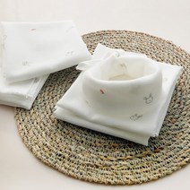 [무루] 소프트 순면 가제 손수건 5매_수줍은 토끼