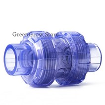 투명 UPVC 플랩 체크 밸브 수족관 탱크 PVC 유니온 조인트 산업용 물 파이프 비 리턴 1 개 20 63mm, Inner Dia 40mm_Transparent