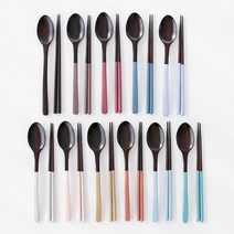 옻칠수저세트 나무 수저세트 11color 신혼부부 커플 수저세트 1p, 8. 스카이블루