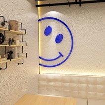 인테리어 데코스티커 스마일 베어브릭 헬로 벽장식 3D 아크릴 스티커, 화이트