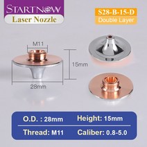 Startnow-HSG 소닉 레이저 노즐 직경 28mm Precitec Penta 섬유 기계 웨일딩 부품 커팅, 02 S28-B-15-D_15 4.5