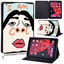 애플 호환 IPad 태블릿 케이스 9 세대 10.2 인치 Anti-Dust 귀여운 그림 스탠드 커버, [01] IPad 9th 10.2, [12] funny painting 11