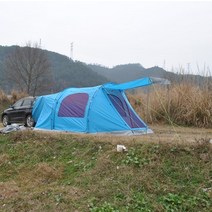 꼬리 텐트 트렁크 차박 도킹텐트 6사람 옥외 휴대용 가족 야영 차 천막 SUV ZX-566 후방 트레일러, 04 하늘색