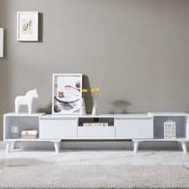미야 1200 확장형 서랍 티비다이 거실장, 오크&화이트