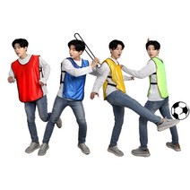 팀조끼 밴드형(성인) 축구 티 단체복 체육대회 팀복, 선택02-레드