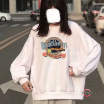 Weihe 봄가을 라운드 맨투맨 세트 여학생 와이드 와이드 조거 팬츠 패션 코디 투피스