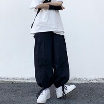 빈티지 포켓 카키 리얼 와이드 조거 팬츠 아메카지